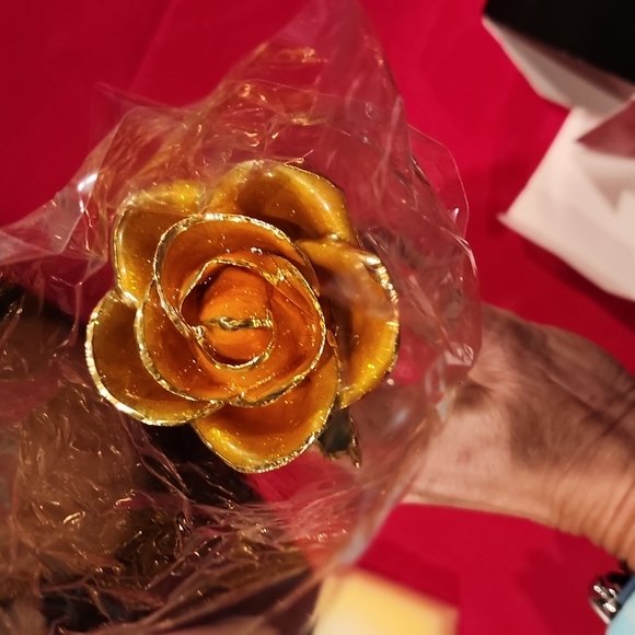 COPY - Steven Singer Real Rose Just Peachy Preserved and Dipped in 24 Karat Gold - Picture 5 of 12